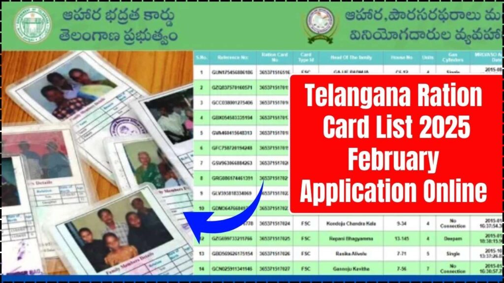 Telangana Ration Card List 2025: February new ration card Application Online @epds.telangana.gov.in 1 Telangana Ration Card List 2025