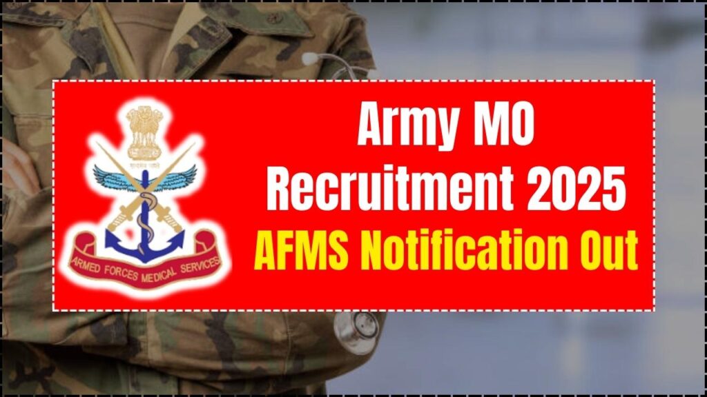 Army MO Recruitment 2025: AFMS Notification Out – Are You Eligible to Apply? 1 Army MO Recruitment 2025