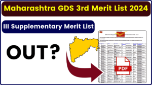 Maharashtra GDS 3rd Merit List 2024 (Declared); Download Supplementary List for Postal Circle