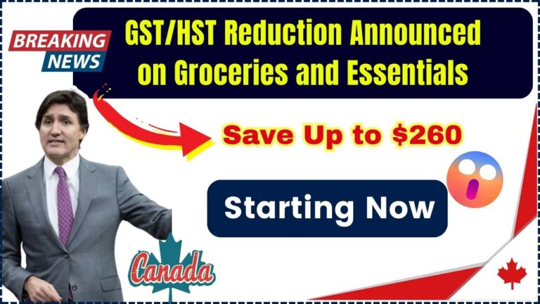 GST and HST Reduction Announced