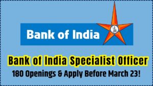 Join Bank of India as a Specialist Officer