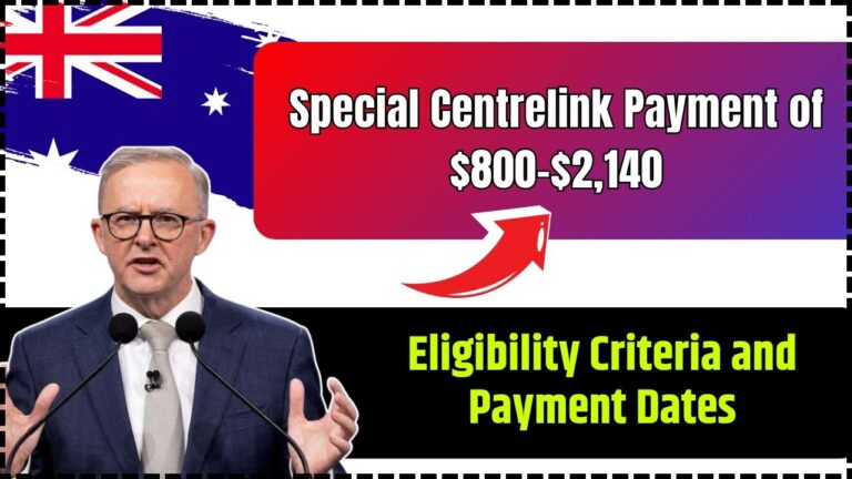 Special Centrelink Payment of $800-$2,140